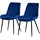 ML-Design Esszimmerstühle 2er Set Dunkelblau Sitzfläche aus Samt mit Rückenlehne,