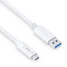 PureLink USB-C auf USB-A Kabel - 3.1 Gen 2, mit 10 GB/s Datenübertragung, weiß 1,00m
