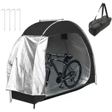 Fahrradzelt, Tragbare Fahrradschuppen mit 210D Oxford, 195x80x163cm Fahrradgarage für 2 Fahrräder, Wasserdicht & mit Aufbewahrungstasche (Black)