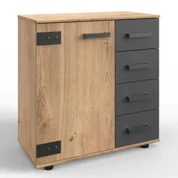 Dielen Kommode im Industry und Loft Stil vier Schubladen