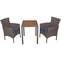 Garden Pleasure Sitzgruppe DAKOTA grau, schwarz Kunststoff, Metall, 5-teilig