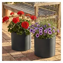 ethick Moderner Blumentopf Rund Ø 38 x 31 cm Anthrazit