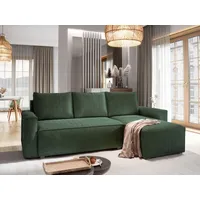 Masseno Ecksofa POTARO mit Schlaffunktion L-Form, Sofa mit Bettkasten, Wohnzimmersofa, Couch, Soffa, Bettsofa, Couchgarnitur- Grün, POSO 14 - Grün