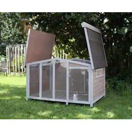 Kerbl Hundehütte Overview, Hundehaus, 134x92x82cm, Holz, Kunststoff, Plexiglas, Hunde, wetterfestes Dach, 2 Schiebefenster