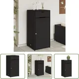 The Living Store - Gartenschrank Schwarz 55x55x111 cm Poly Rattan - Outdoor-Schrank - Gartenschrank - Stauraum - Gartenorganisation - Rattan