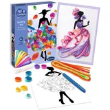 Sentosphere 3920540 Bastelset Quilling Art Kleid, Kreativ-Set für Kinder und Erwachsene, DIY, Papierbasteln, Fashion, Mode