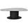DIETER KNOLL Couchtisch Schwarz Beige Glas Metall 42 x 70 x 130 cm