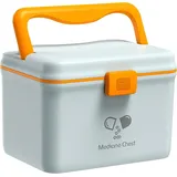 4,8-liter-medizinbox, Tragbar, Zweilagig Mit Tragegriff, Medizinschrank, Erste-hilfe-set, Medikamentenaufbewahrungsbox, Blau