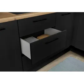 BASIC by Balculina Winkelküche Turin L-Form 370 cm schwarz