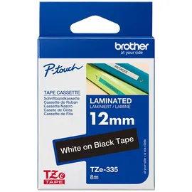 Brother TZe-335 laminiert weiß auf schwarz 1,2cm x 8m