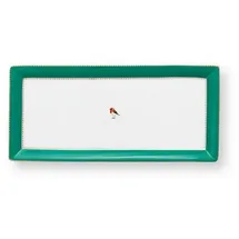 Pip Studio Servierplatte Love Birds Kuchenplatte grün 33cm, Porzellan, (Platten), Cake Tray Rectangular Love Birds Emerald 33.3x15.5cm grün