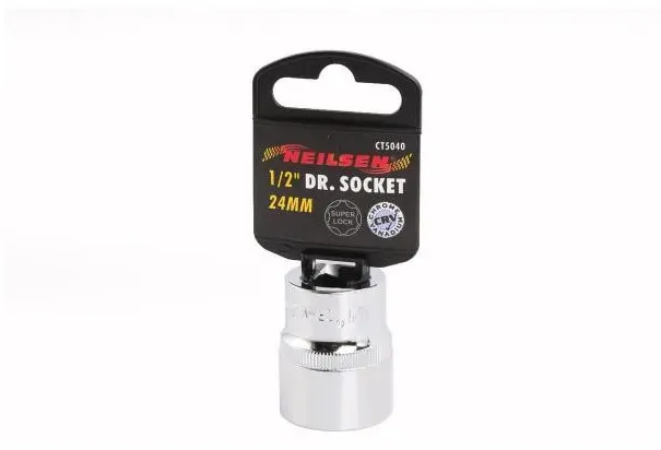 24 mm - Chrom-Vanadium-Stecknuss Super Lock für 1/2-Zoll-Antrieb - Neilsen Tools