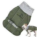 Anloximt Warmer Hundemantel - Wind- und wasserdichte warme Hundeweste aus Segeltuch für den Winter - Hundejacke mit Geschirr, reflektierend, Rollkragenweste für die meisten Hunde bei kaltem Wetter