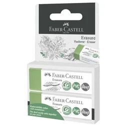 Faber-Castell 2er-Pack Kunststoff-Radierer »Erasure PVC-free & Dust-free« grün, 6.3x1.1x2.2 cm