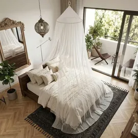 Sekey Moskitonetz Bett Betthimmel Moskitonetz Mückennetz Baldachin Rund 60 X 220 X 850cm – Einzelbett