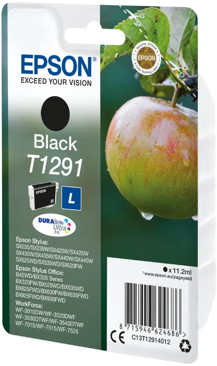 Epson T1291 Tintenpatrone Schwarz DURABrite Ultra Ink Für Kompatibilität, siehe Artikel-Beschreibung