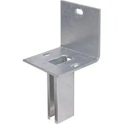 Pfostenträger ALBERTS, silber, B:12cm, Stahl, Bodenanker, für Zaunpfosten 60x40 mm auf L-Randsteinen, Platte 120x120 mm