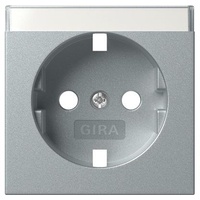 Gira 494726 Abdeckung für SCHUKO-Steckdose Beschriftungsfeld System 55 Farbe Alu