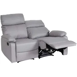 Mendler 2er Kinosessel HWC-L93, Relaxsessel Fernsehsessel Sofa, Armlehne Liegefunktion Nosagfederung Stoff/Textil ~ hellgrau