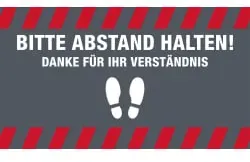 Novus Abstand halten Hinweismatten, 150 x 85 cm 62-SMARTC-3 , Farbe: grau mit weißer Schrift