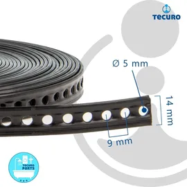tecuro Lochband Montageband 14 mm x 10 m Rolle - Kunststoff ummantelt