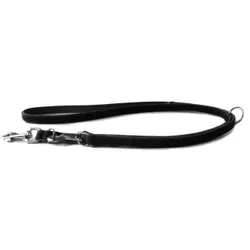 DAS LEDERBAND Hundeleine Roma, schwarz, 200 cm x 18 mm