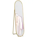 Homcom Oval, Gold Glas, 4x160x40 cm, Spiegel, Standspiegel