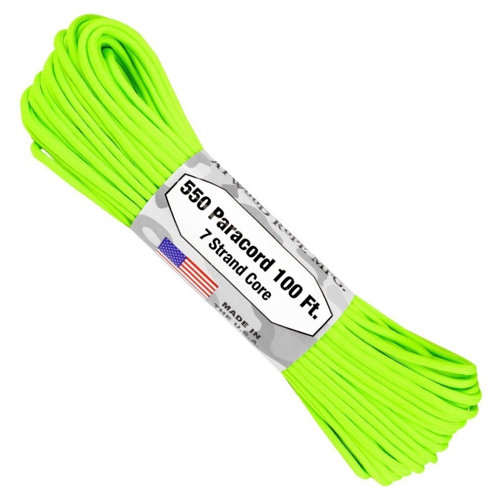 ARM 550 PARACORD 100' Neon Green S18-NEON GREEN