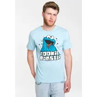 LOGOSHIRT T-Shirt "Sesamstrasse - Krümelmonster", Herren, Gr. M, blau, 100% Baumwolle, bedruckt, normal, Rundhals, Shirts T-Shirt, mit coolem Print