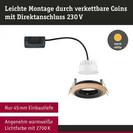 Paulmann Einbauleuchte Lanati 6W rund 84mm schwarz matt