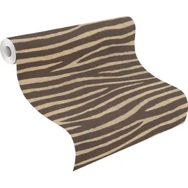 Rasch Textil Vliestapete Zebra 10 m 27 cm 300 g Beige/Braun 751741