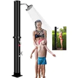 40 Liter Solardusche für Garten, Solar Gartendusche Aussendusche mit Verstellbarem Regenduschkopf und Wasserhahn, Pooldusche mit Temperatur und Druckregelung für Garten Schwimmen Pool