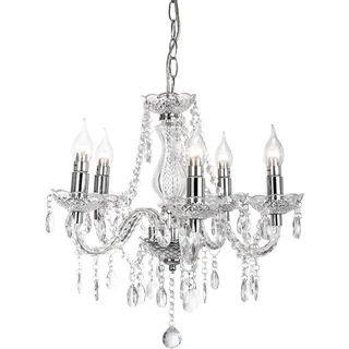 Nowa Lüsterkrone 15100501 chrom, Metall H/D: ca. 150x48 cm E14, 5 Brennstellen - Chrom