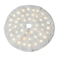MARELIDA LED Weihnachtsbaumteppich Plüsch Baumrock Tannenbaumdecke D: 90cm