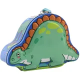 Dinosaurier-Spardose aus Metall, mit Schloss, lustiges Design, große Größe für Jungen und Mädchen (Grün)