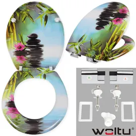 Woltu WC Sitz mit Absenkautomatik Motiv Rosa