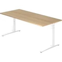 Hammerbacher Schreibtisch C-Fuß Eiche / Weiß