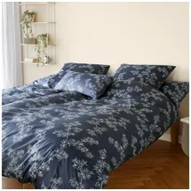 ELEGANTE Mako-Jersey Cherry Blossom Blau 155 x 220 cm + 80 x 80 cm