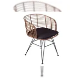 Möbelliebling Esszimmerstuhl Rattanstuhl Farbe braun inkl. Sitzkissen NAIROBI
