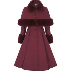 Hell Bunny Vintage Mantel - Capulet Coat Dunkelrot S - rot - S