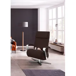 Relaxsessel W.SCHILLIG "rumbaa", braun (espresso s37), B:68cm H:111cm T:82cm, Stoff S37 (100% Polyester): Luxus-Microfaser in Lederoptik, Sessel, wahlweise mit Doppelmotor, in Größen S, M & L, mit 5-Sternfuß
