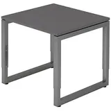 HAMMERBACHER RS08 höhenverstellbarer Schreibtisch grafit rechteckig, Kufen-Gestell grau 80,0 x 80,0 cm