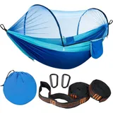 Ultraleichte Moskitonetz-hängematte Mit 300 Kg Tragkraft  Atmungsaktive Hängematte Mit Gestell  Schnelltrocknendes Fallschirm-nylon Für Outdoor-aktivitäten Wie Camping, Wandern, Gartenarbeit Und Spazi