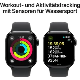 Apple Watch Series 10 GPS + Cellular 46 mm Titangehäuse natur Sportarmband steingrau M/L