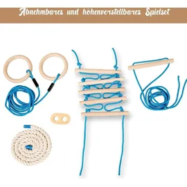 Costway Sprossenwand Holz Kletterwand inkl. Montagematerial, Heimsportgerät Klettergerüst 80x60x220cm
