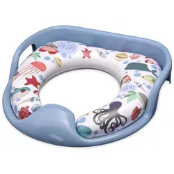 Lorelli Toilettensitz weich, Handgriffe, gepolstertes Sitzkissen, Spritzschutz blau