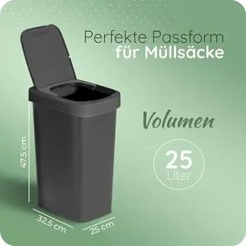 Novaliv Mülleimer 25 l Schwarz