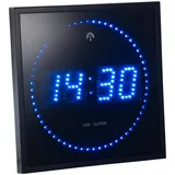 Lunartec LED Uhr: LED-Funk-Wanduhr mit Sekunden-Lauflicht durch Blaue LEDs (Funk-Wanduhr Digital beleuchtet, Digitale Wanduhren beleuchtet LED, Digitaluhr mit Sekundenanzeige)