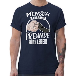 Shirtracer T-Shirt Mensch & Labrador Freunde fürs Leben Geschenk für Hundebesitzer blau XXL