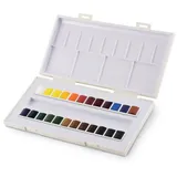 Sennelier La Petite Aquarelle 24 halbe Pfannen blau/bunt/gelb/grau/grün/rosa/rot/schwarz